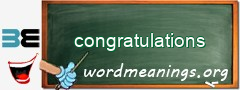 WordMeaning blackboard for congratulations